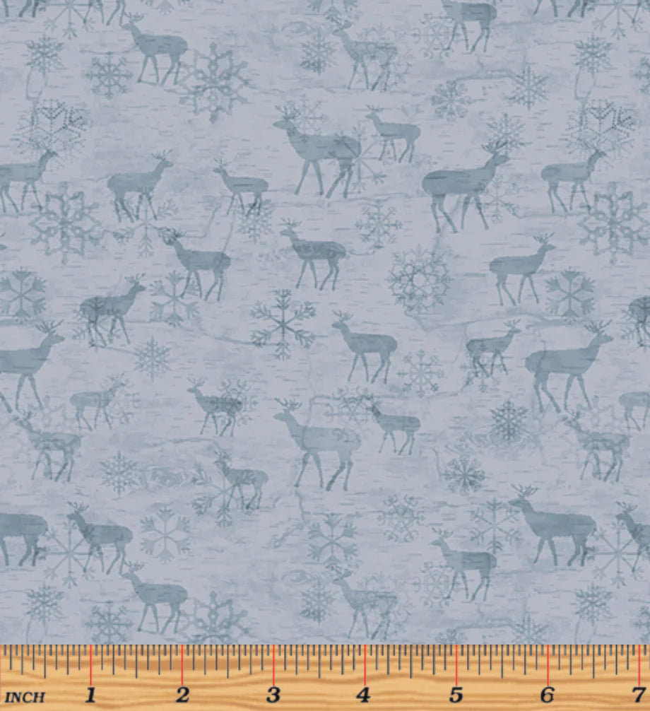 Benartex Evening Frost Deer and Frost Light Blue 09655-05