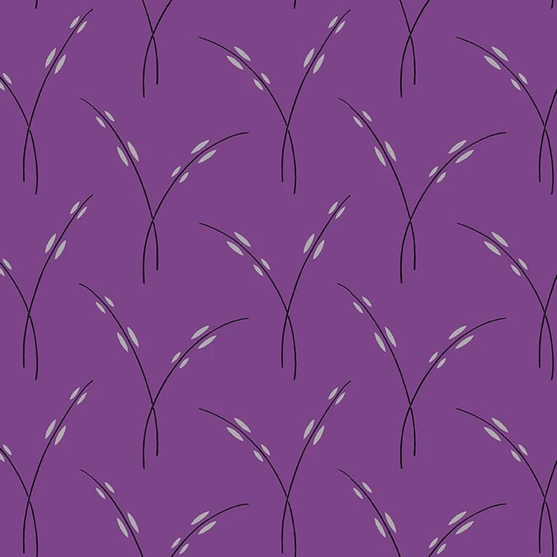 Clothworks Purple Reign Rice Stem Dark Orchid