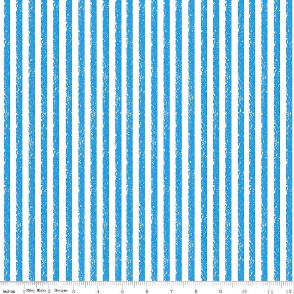 Riley Blake Designs Crayola Stripe in Color Wild Blue C685