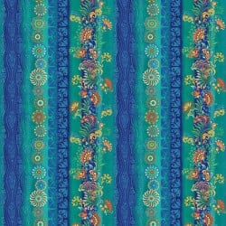 Benartex Mythical Mermaids Atlantis Oceanic Stripe Multi Teal 13288-85