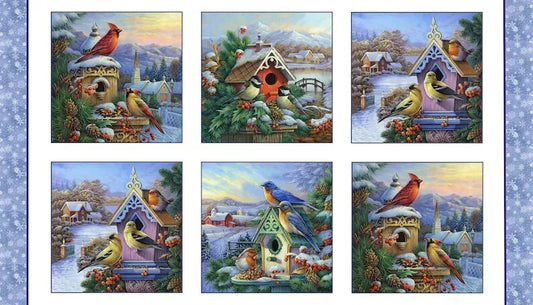 Elizabeth's Studio Panel Christmas Birdhouse Winter Song