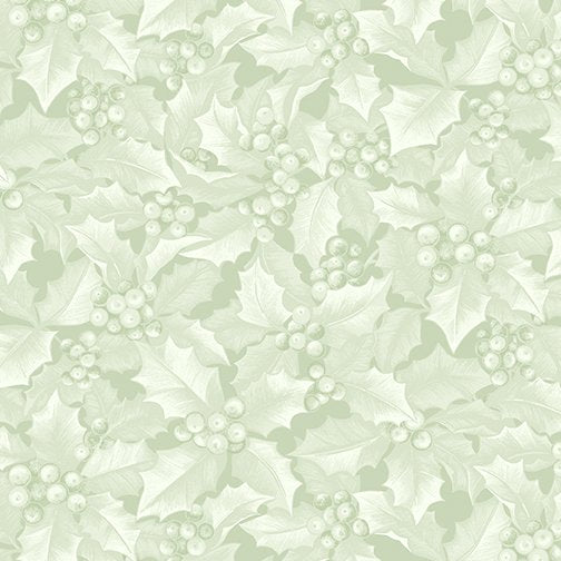 Benartex Winter Elegance Holly & Berries Light Green 4743-40 – Fabric 4 ...