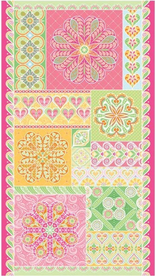 Benartex Panel Heart Rose Free Motion Fantasy 13534