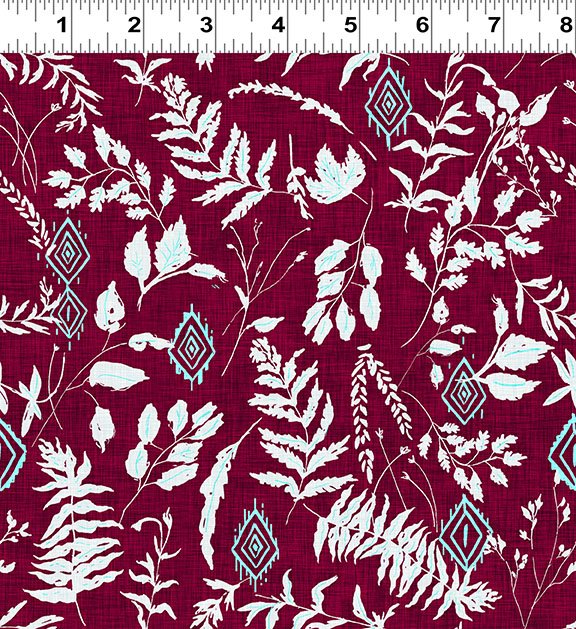 Clothworks New Earth Unfurled Dark Red