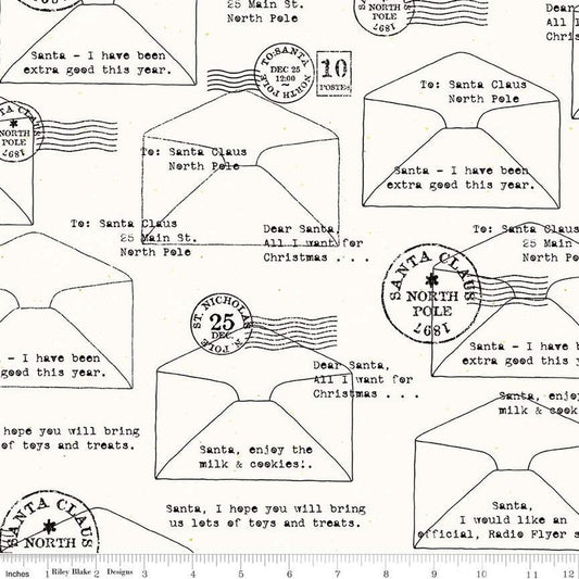 Riley Blake  Nicholas Letters To Santa White C12340