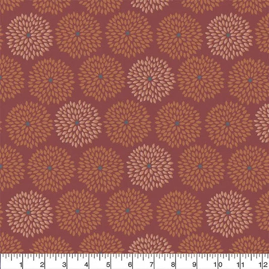 $5/yard Paisley Rust Metallic