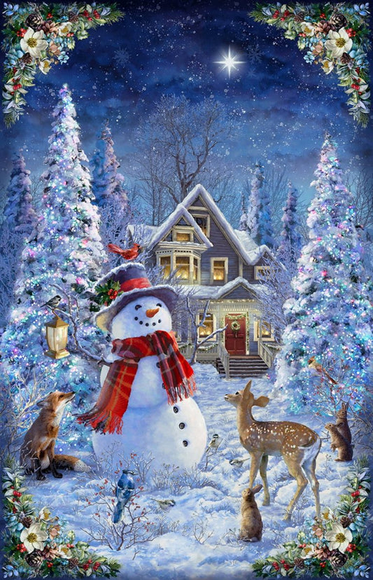 Hoffman Snow Play Snowman Scenic 28" Panel