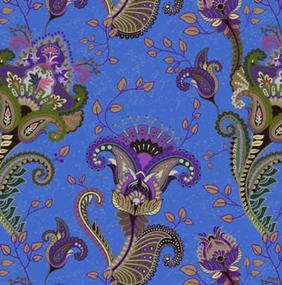 Suite B for Island Batik Essence Paisley Blueberry