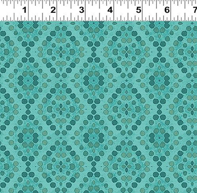 Clothworks Painted Patchwork Geo Tonal Aqua