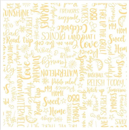 Maywood Studios Red White & Bloom Wordy Words Yellow MAS9907-S