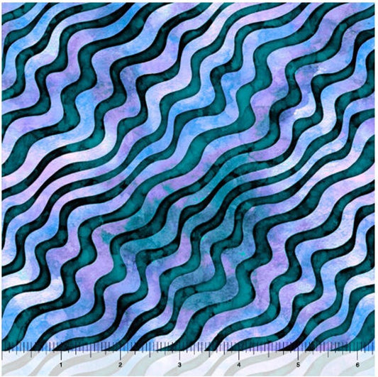 QT Fabrics Adagio Diagonal Waves in Blue and Purple 28131-L