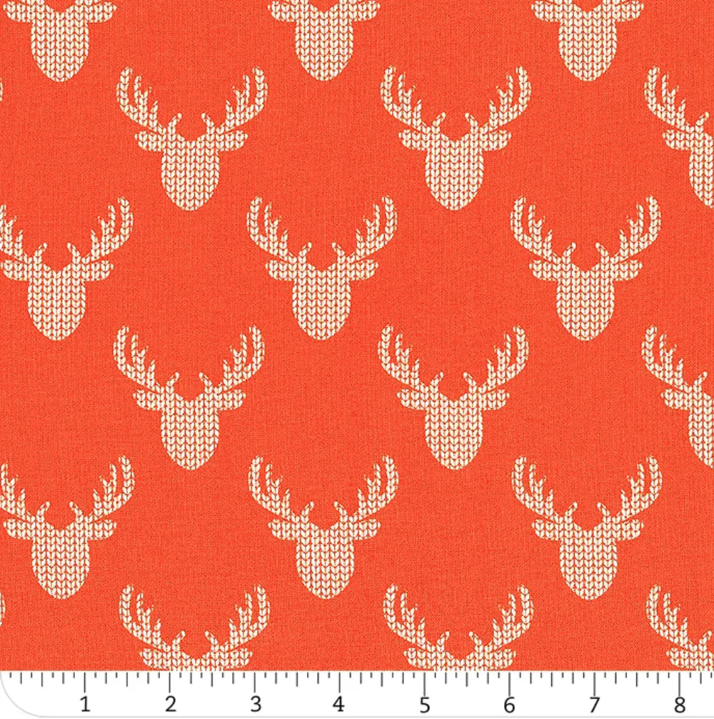 Camelot Fabrics Reindeer Lodge Red Knit Look Deer 21191705-01 – Fabric ...