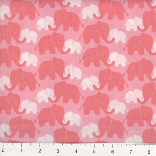 $5/yard Pink and White Elephants