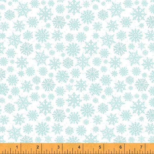 Windham Noel Blue Snowflakes on White 50349-1