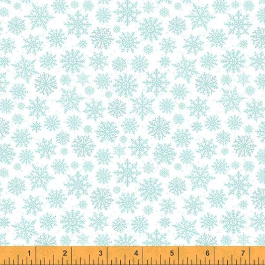 Windham Noel Blue Snowflakes on White 50349-1