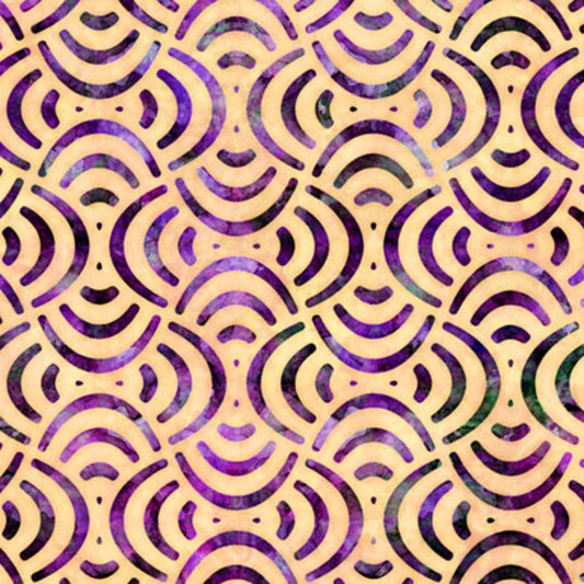 QT Fabrics Adagio Set Geo Peach  Purple Swirls