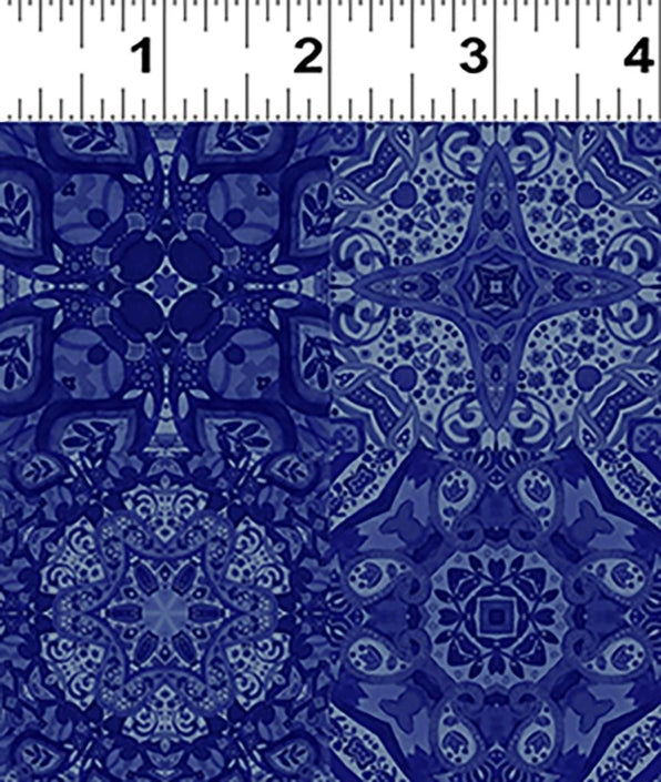 Clothworks Zakaria Tonal Tiles Dark Royal Blue Y3430-92