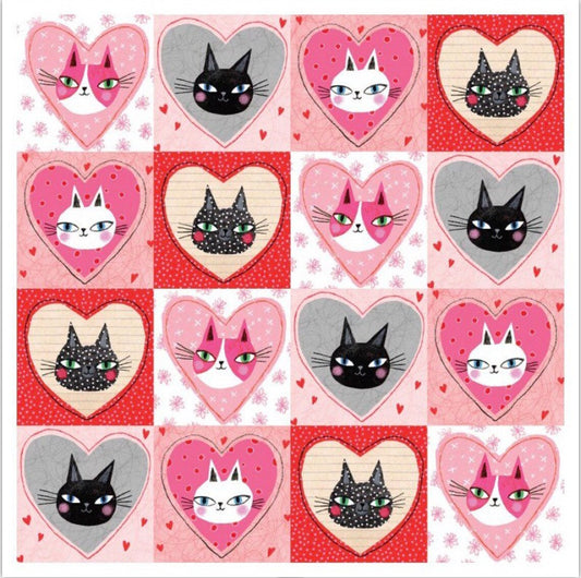 Benartex Purrfect Cats Cats & Hearts Cat Faces