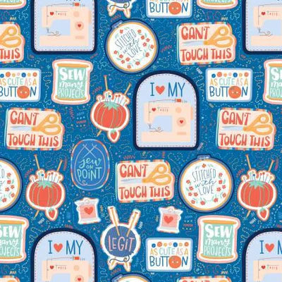 P&B Textiles Stitched With Love Patches Blue 04652