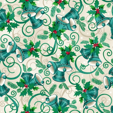 RJR Fabrics Evergreen Jingle Metallic Vanilla RJ602-VA2M