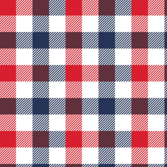 Red White Blue Plaid (1 yard PRE-CUT)