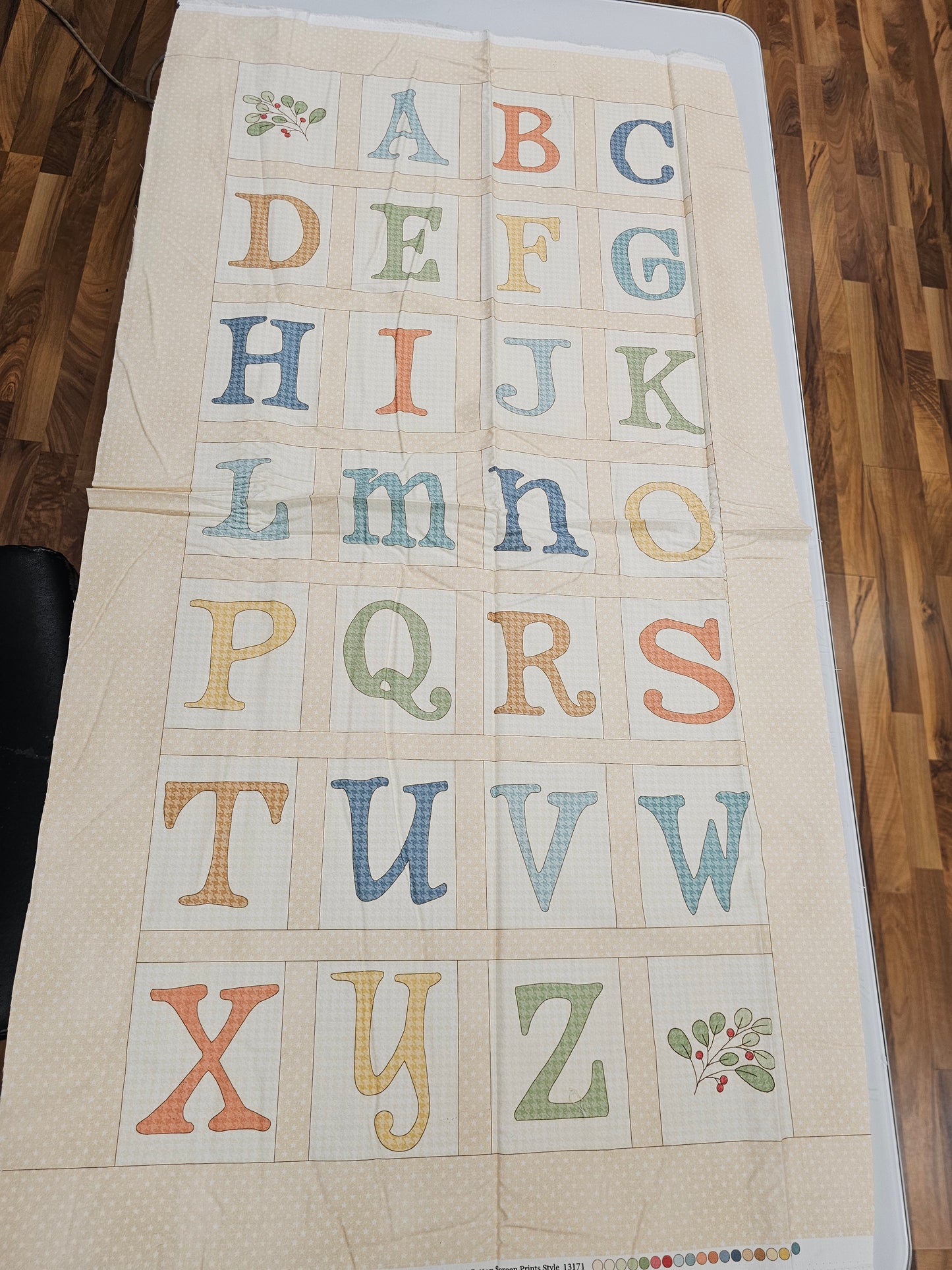 Benartex ABC Story ABC Alphabet Panel Tan Multi