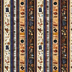 QT Fabrics Tiny Tunes Instrument Stripe 1649-28557-X