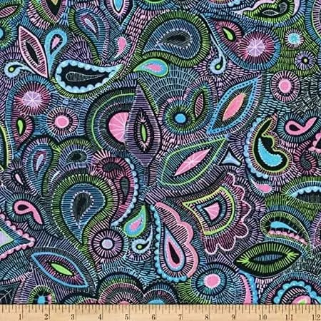 QT Fabrics Petula Paisley Stitched Paisley