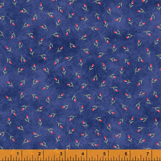 Windham Delilah Tulips Dark Blue 52926-6