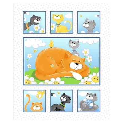 Clothworks Susybee Kitty the Cat 36" Panel