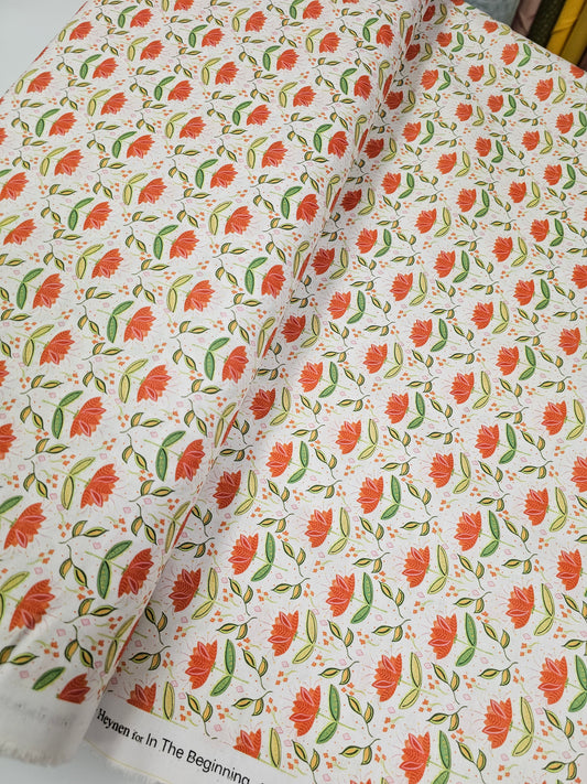 In The Beginning Fabrics Petit Jardin William Orange 10JHR1