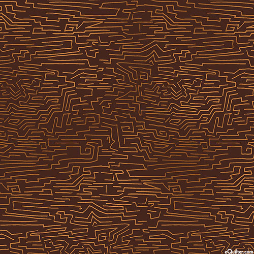 Clothworks Fiesta Horses Chocolate Brown Geo Texture