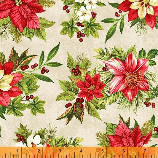 Windham Holiday Floral Home for the Holidays Linen 53020-2