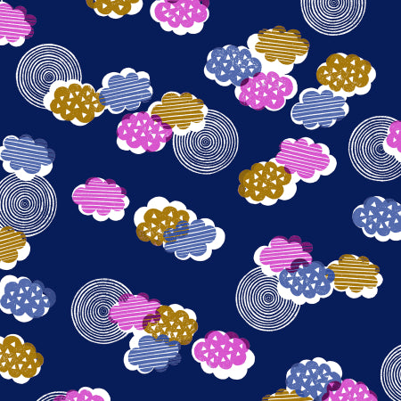 RJR Fabrics Happy Day Clouds Midnight TS100-M12