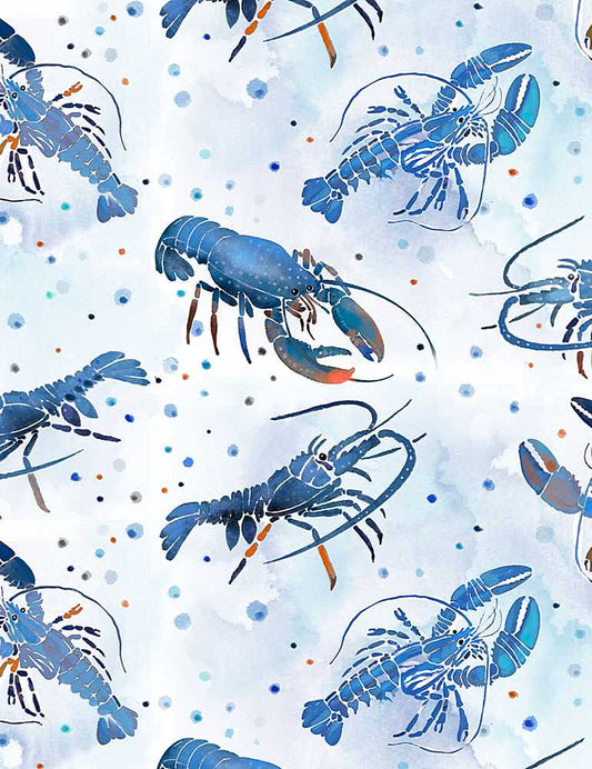 Timeless Treasures Thomas Ocean Blue Lobsters  CD1301