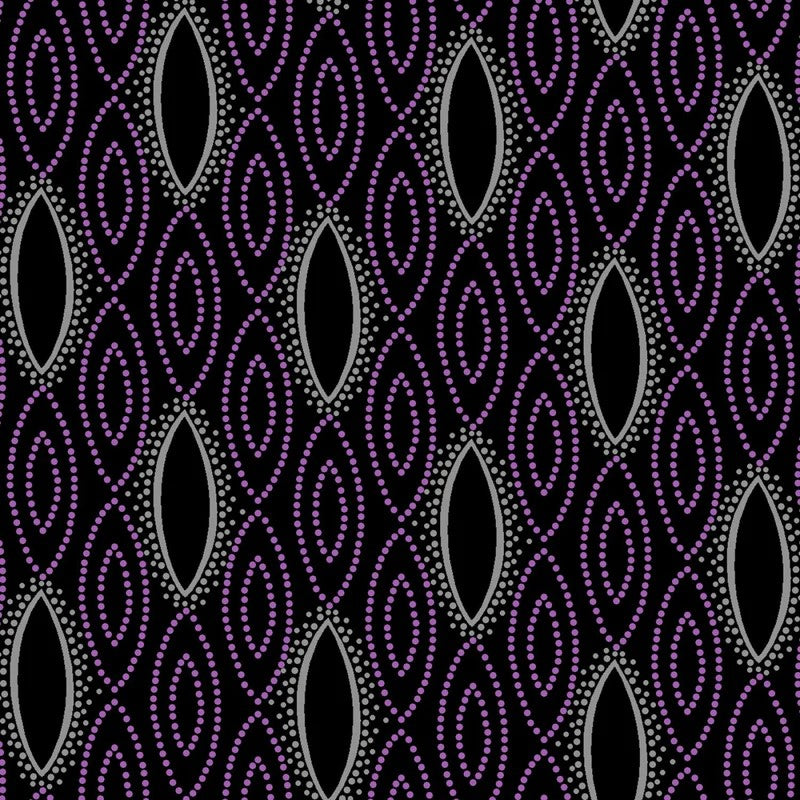 Clothworks Purple Reign Geometric Black