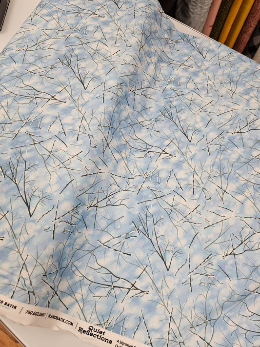 Suite B for Island Batik Quiet Reflections Snowy Branches Blue Bluebelle 922130505SB