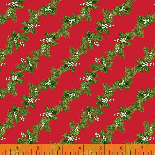 Windham Home For The Holidays Bias Garland Red 53021-4