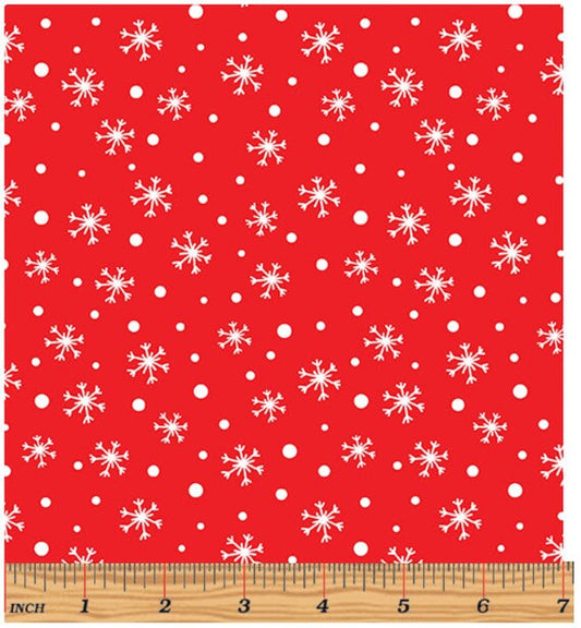 Benartex Snow Place Like Home Snow Daze Red C9868