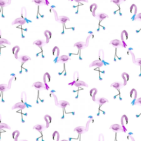 Cotton + Steel Chill Out Freestyle Flamingo Icicle