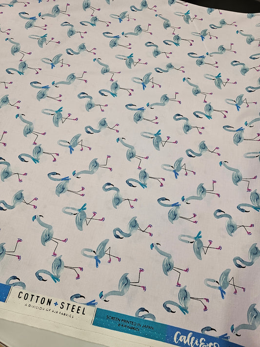 Cotton + Steel Chill Out Freestyle Flamingo Icicle