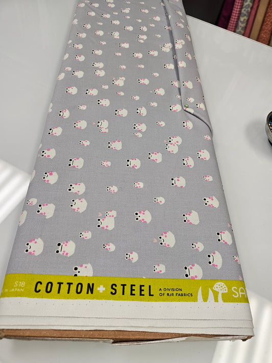 Cotton + Steel Front Yard Frogs Gray