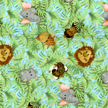 Fabric Traditions Flannel Jungle Babies All Over