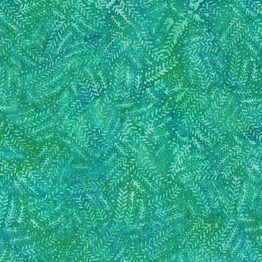 Island Batik Leaves and Dots Turquoise 712106550