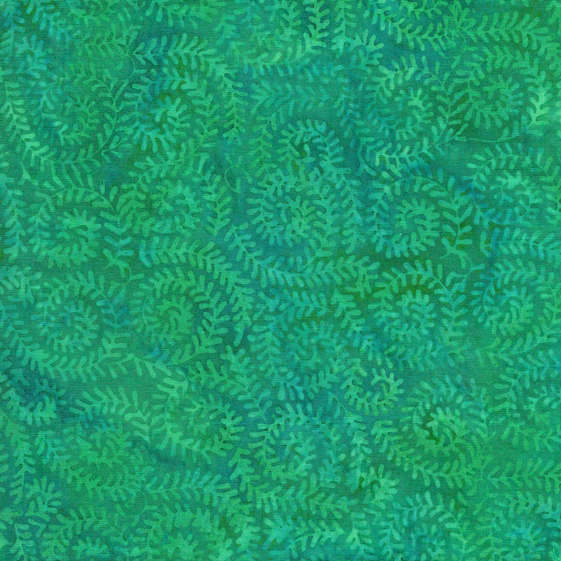 Island Batik Mountain Gems Spiral Leaves Turquoise 122118550