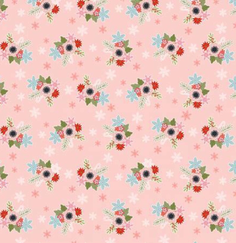 Poppie Cotton Snuggle Up Buttercup Flowers In Snow Pink SB21604