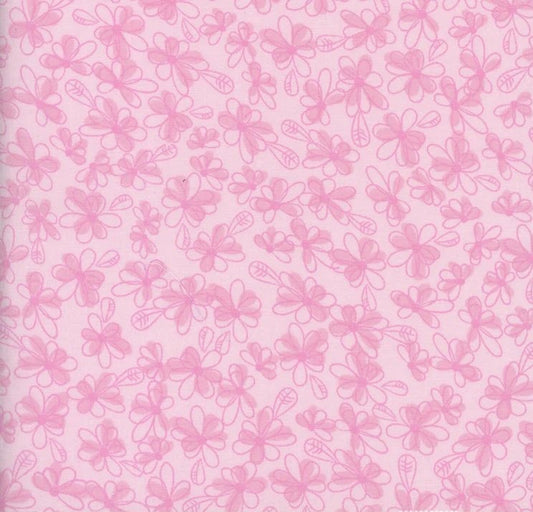 Mook Fabrics 108" Wideback Floral Flight Pink