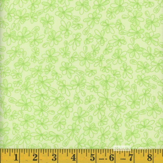 Mook Fabrics 108" Wideback Floral Flight Lime Green